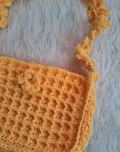 Handmade Crochet Yellow Bag