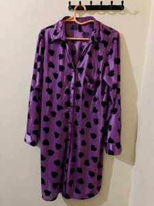 Short Night Wear Heart Print
