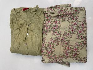 Kurta Suit Set - Light Green Floral