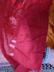 Beautiful Red Embellished Saree