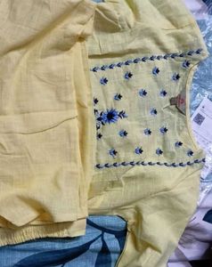 Anouk Women Yellow Floral Yoke Design Regular