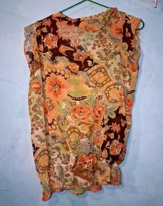 Boho Floral Print Sleeveless Blouse