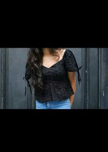Cute Black Peplum Top