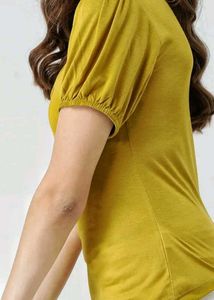 Mustard Yellow Puff Sleeve Top