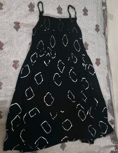 Black White Graphic Print Sundress