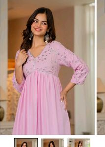 Elegant Pink Sequined Kurta