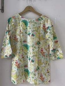 Floral Print Cotton Kurta