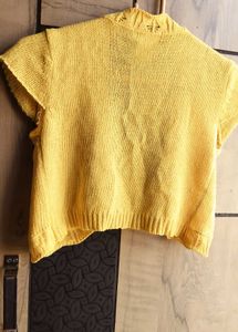 Sunny Yellow Knit Cropped Cardigan