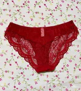 Lace Trimmed Red Briefs