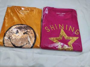 T-Shirt with Sequin Design 3-4 years