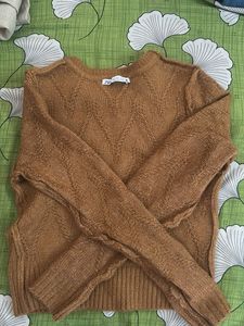 Cozy Brown Cable Knit Sweater