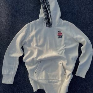 Cream Hoodie with Graphic Print