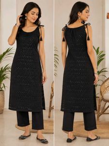 Elegant Black Chikankari Kurta