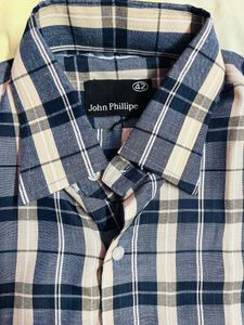 JOHN PHILLIPS Men's Plaid Button-Up Shirt