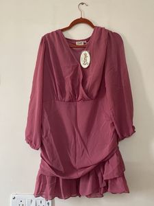 Chic Pink Ruffle Mini Dress
