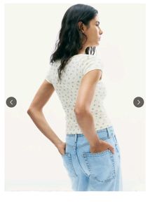 Cute Floral Print Square Neck Top