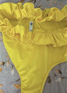 Yellow Ruffled bodysuit