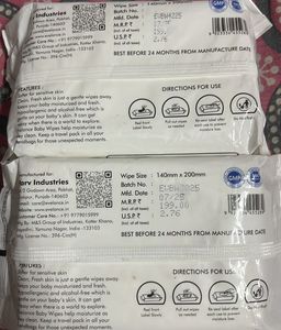 Evelance Baby Wipes (72 Count) Pack 2