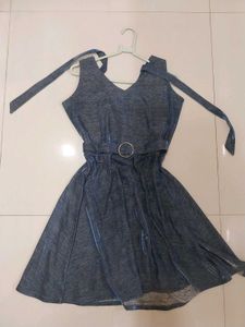 Glossy Indigo Cocktail Dress