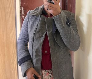 SALE Gray Wool Blend Coat