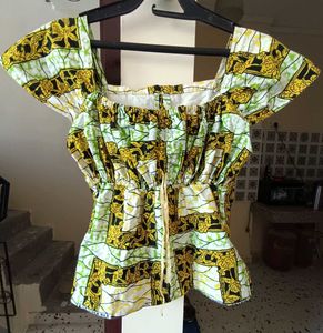 Vibrant African Print Peplum Top