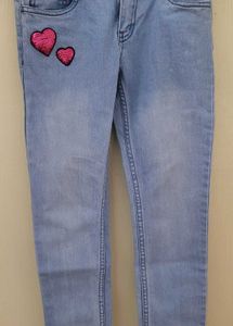 Excellent condition Girls' Light Wash Heart Jeans