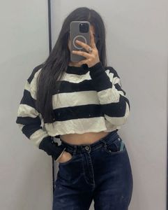Striped Cropped Sweater