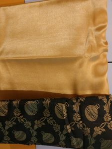 Golden Saree With Black Blouse