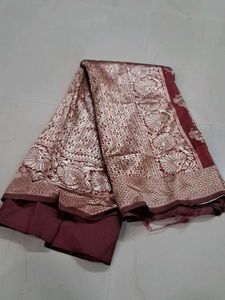 Elegant Maroon Banarasi Silk Saree