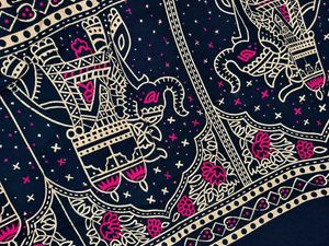 Elegant Navy Elephant Print Kurta