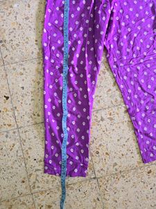 Purple Bandhani Kurta Set with Dupatta
