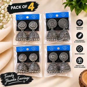 Pack of 4 Trendy Jhumka Earrings