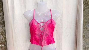 I. Lace Trimmed Satin Camisole