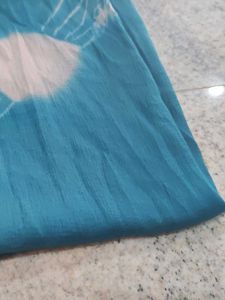 Blue &amp; White Tie-Dye Dupatta