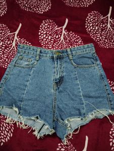 Distressed Denim Shorts
