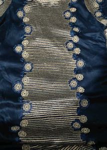Beautiful Blue Pakistani Suit Set | Resham Embroid