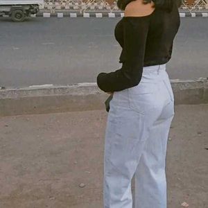 Black Cold Shoulder Knit Top