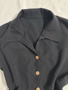 Chic Black Button-Down Top