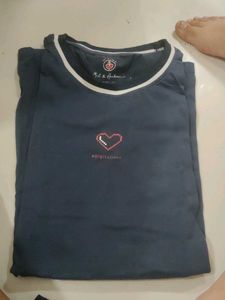 men Navy Blue Graphic T-Shirt