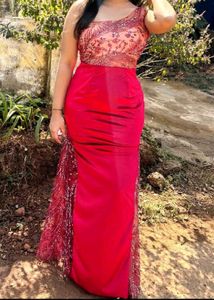 Stunning Red One-Shoulder Gown