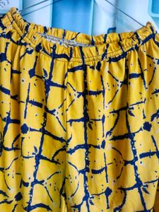 Yellow Floral Print Top &amp; Pants Set
