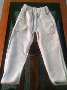 Cozy Cream Fuzzy winter pants.
