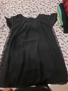 Black Chiffon Tunic Top