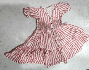 Striped Tiered Midi Dress