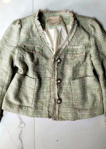 Chic Textured tweed Cropped Jacket