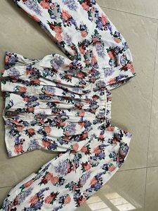 Floral Smocked Square Neck Top