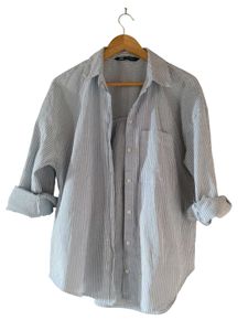 ZARA Striped Oversized Button-Down Shirt