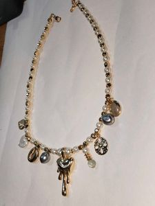 Pearl &amp; Charm Necklace (anti tanish)
