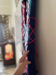 Stylish Navy Blue Zig Zag Print Kurta