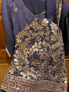 Elegant ombre Blue gotta patti Set with Dupatta